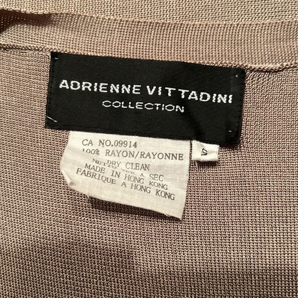 Adrienne Vitadinni Taupe Rayon Open Vest Size S - Picture 7 of 7